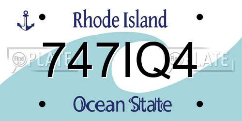 747IQ4 Rhode Island License Plate