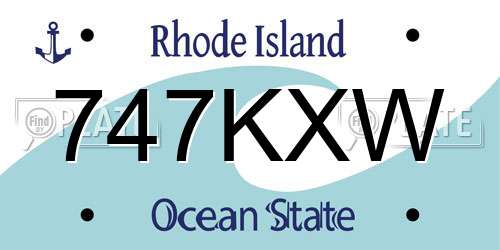 747KXW Rhode Island License Plate