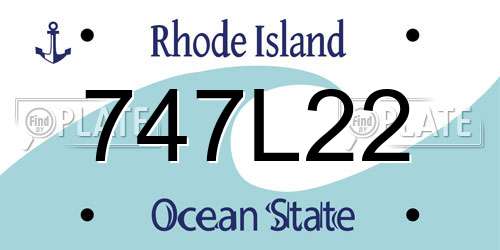 747L22 Rhode Island License Plate