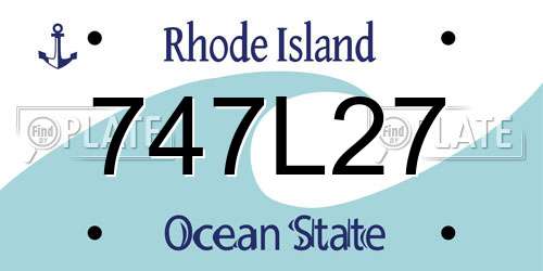 747L27 Rhode Island License Plate