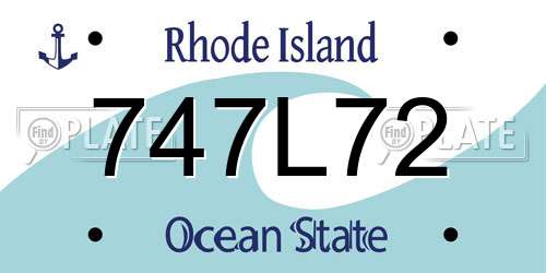 747L72 Rhode Island License Plate