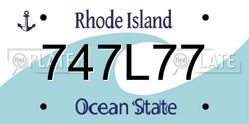 747L77 Rhode Island License Plate