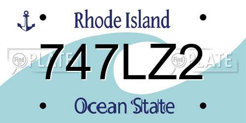 747LZ2 Rhode Island License Plate