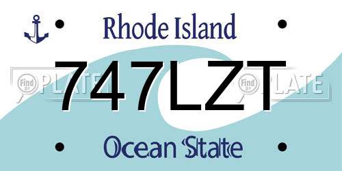 747LZT Rhode Island License Plate