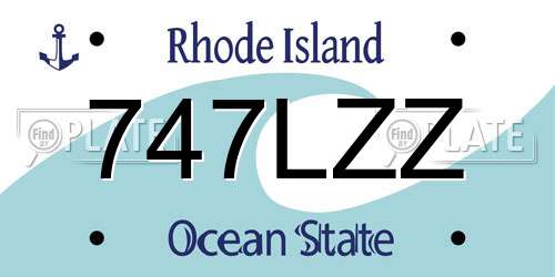 747LZZ Rhode Island License Plate