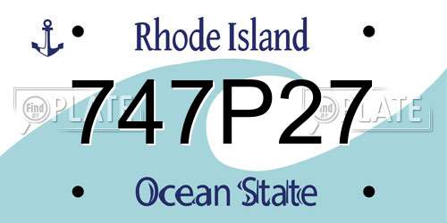 747P27 Rhode Island License Plate