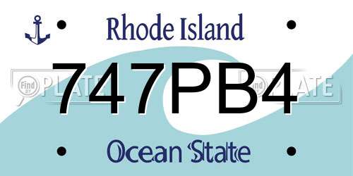747PB4 Rhode Island License Plate