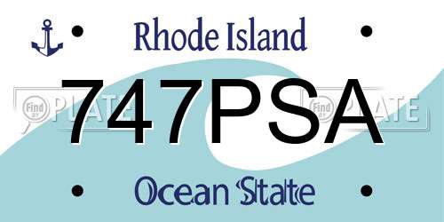 747PSA Rhode Island License Plate