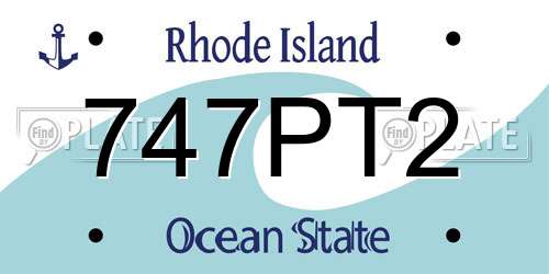 747PT2 Rhode Island License Plate