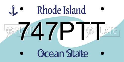 747PTT Rhode Island License Plate