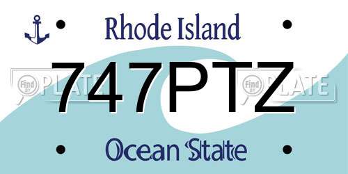 747PTZ Rhode Island License Plate