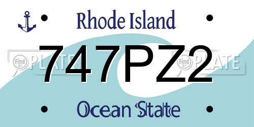 747PZ2 Rhode Island License Plate