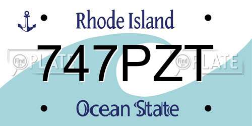 747PZT Rhode Island License Plate