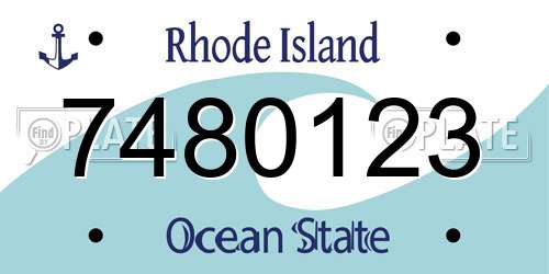 7480123 Rhode Island License Plate