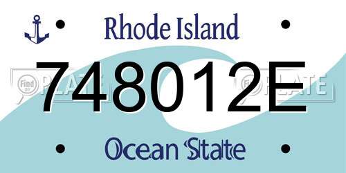 748012E Rhode Island License Plate