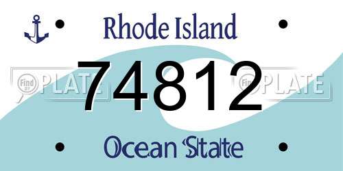 74812 Rhode Island License Plate