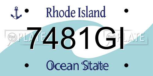 7481GI Rhode Island License Plate