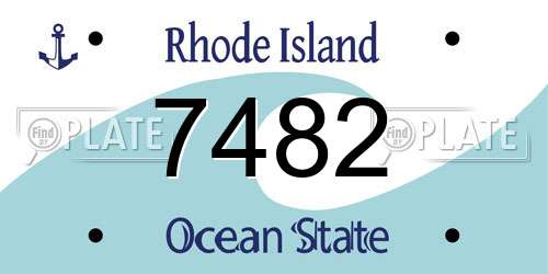 7482 Rhode Island License Plate