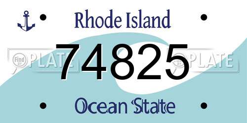 74825 Rhode Island License Plate