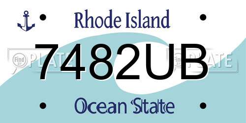7482UB Rhode Island License Plate