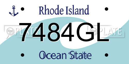 7484GL Rhode Island License Plate
