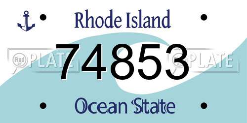 74853 Rhode Island License Plate