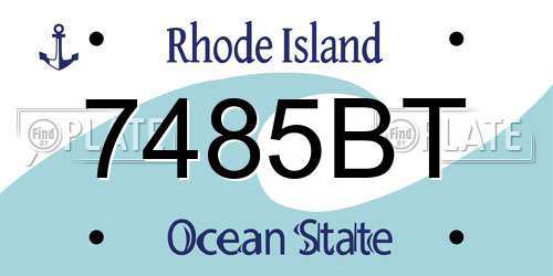 7485BT Rhode Island License Plate