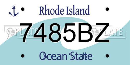 7485BZ Rhode Island License Plate