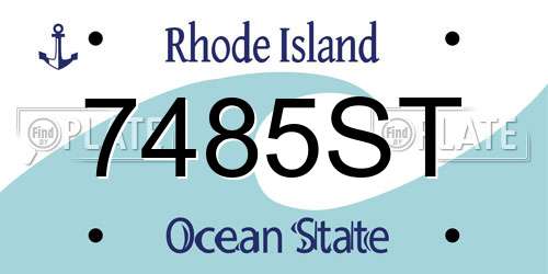 7485ST Rhode Island License Plate