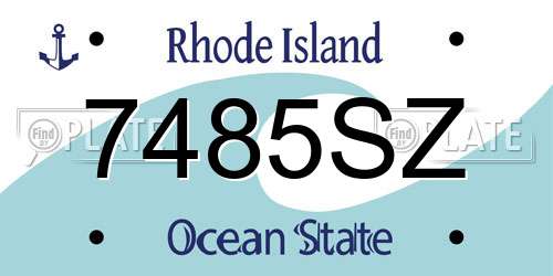 7485SZ Rhode Island License Plate