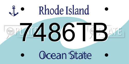 7486TB Rhode Island License Plate