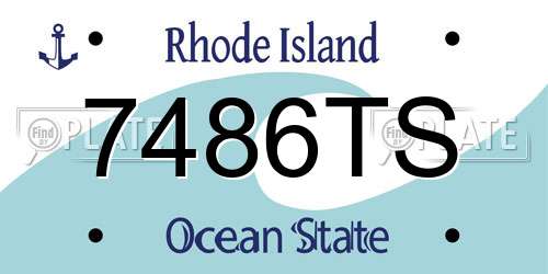 7486TS Rhode Island License Plate