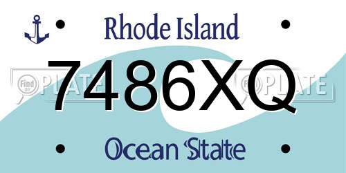 7486XQ Rhode Island License Plate