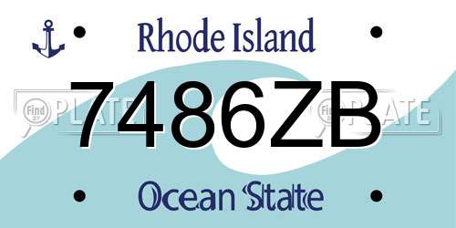 7486ZB Rhode Island License Plate
