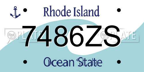 7486ZS Rhode Island License Plate