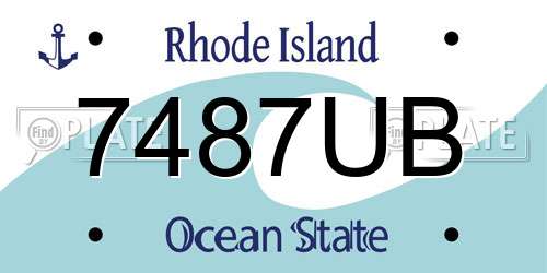 7487UB Rhode Island License Plate