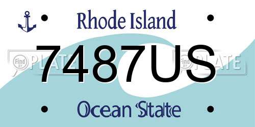 7487US Rhode Island License Plate
