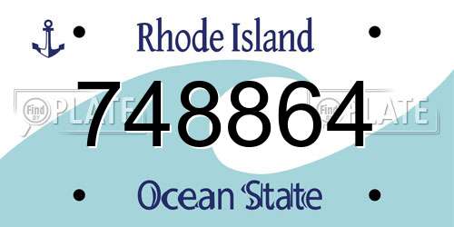 748864 Rhode Island License Plate