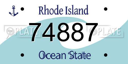 74887 Rhode Island License Plate