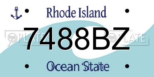 7488BZ Rhode Island License Plate