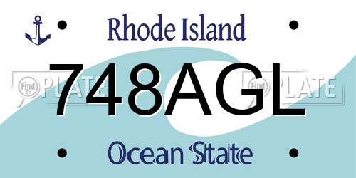 748AGL Rhode Island License Plate