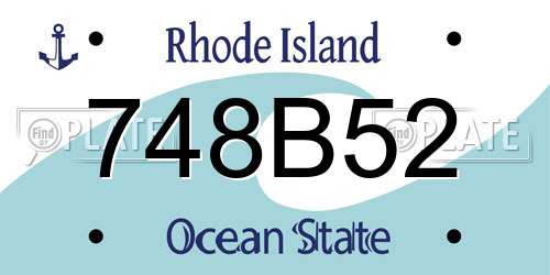 748B52 Rhode Island License Plate