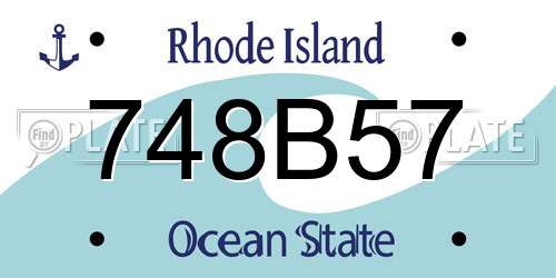 748B57 Rhode Island License Plate