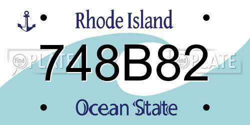 748B82 Rhode Island License Plate