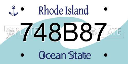 748B87 Rhode Island License Plate