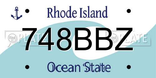 748BBZ Rhode Island License Plate