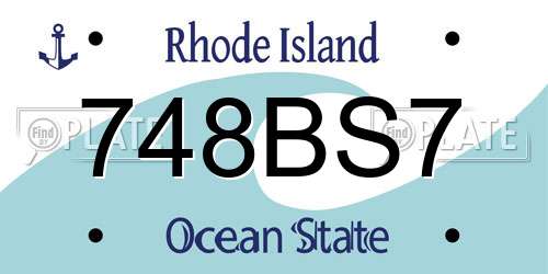 748BS7 Rhode Island License Plate