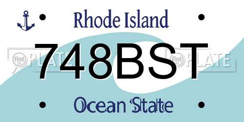748BST Rhode Island License Plate