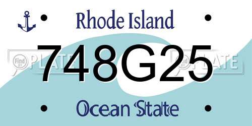 748G25 Rhode Island License Plate