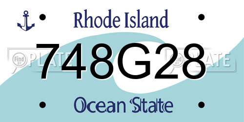 748G28 Rhode Island License Plate